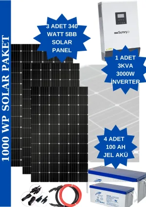 1 kWh Hazır Solar Enerji Paketi